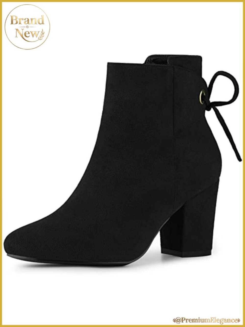 Faux Suede Chunky High Heel Lace Up Ankle Boots